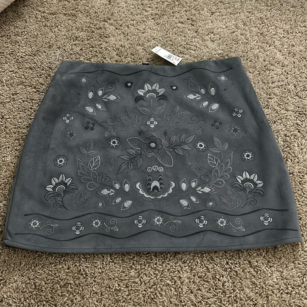 Grey Western style mini skirt